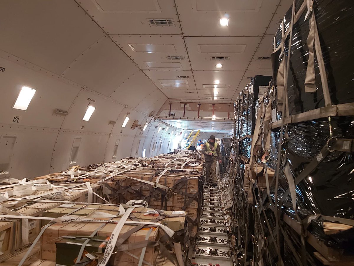 Minister of Derense of Ukraine: This time the 4th bird delivered 81 tons of ammunition of various calibers to Ukraine. Next week we are waiting next U.S. planes with military-technical assistance to strengthen defense capabilities