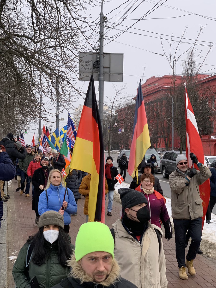 Foreigners living in Kyiv staged a protest in support of Ukraine