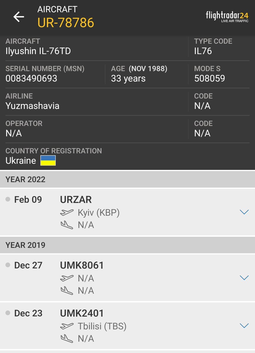 Former Yuzmashavia Ilyushin Il-76TD reg. UR-78786 is now Zetavia Il-76TD reg. UR-ZAR.  Currently on her first tracked flight since late Dec 2019. Currently near JordanianAqaba, Jordan. This airport is regularly visited by Zetavia