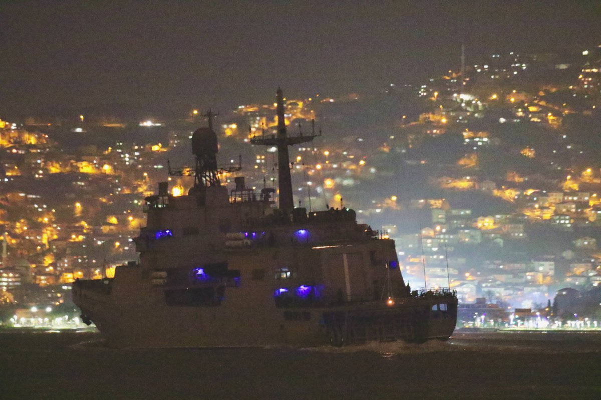 Russian Navy Northern Fleet's Kola based 121st Landing Ship Brigade vessels Russian Navy Project775 Ropucha class LSTM Georgy Pobedonosets 016 & Olenegorsky Gornyak 012 and Project 11711 Ivan Gren class Pyotr Morgunov 117 transited Bosphorus and entered the Black Sea