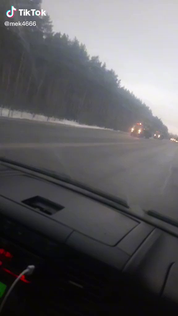 Military convoy filmed in Kursk