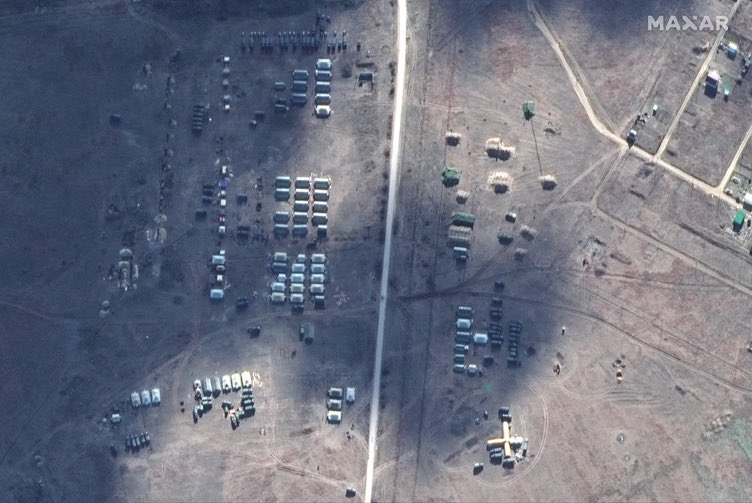 First  @Maxar showing Oktyabrskoye airfield. The rest showing Novoozernoye buildup