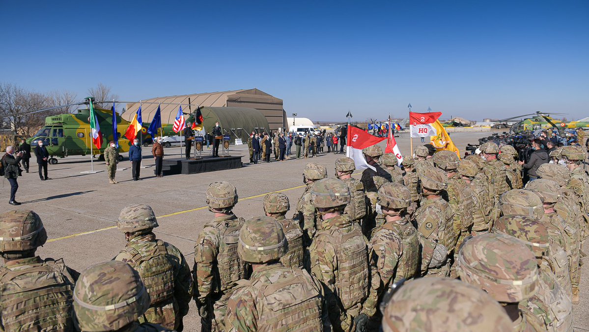 President of Romania: Together with NATO SG @jensstoltenberg I have visited today Mihail Kogălniceanu Air Base - the same day the 1000 troops Stryker Battalion arrived to Romania