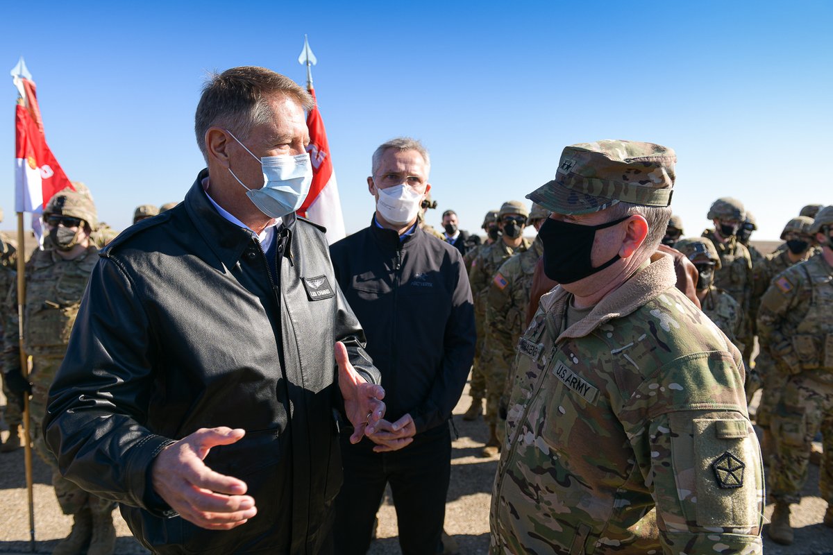 President of Romania: Together with NATO SG @jensstoltenberg I have visited today Mihail Kogălniceanu Air Base - the same day the 1000 troops Stryker Battalion arrived to Romania