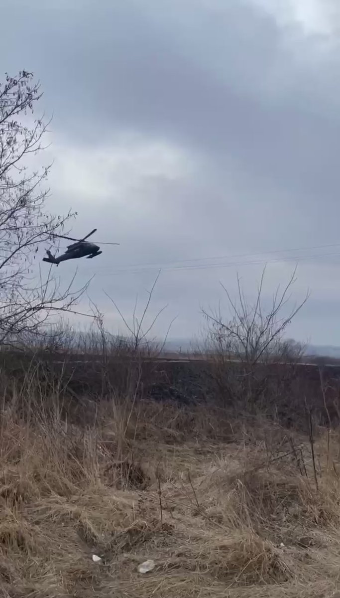 Local media in Siret, Romania, reported that a UH-60 Black Hawk landed at Ukraine-Romania border crossing.  Video was reportedly filmed today at the border