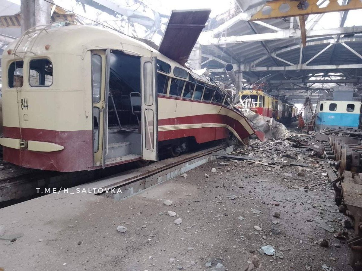 Today in Kharkov the Salt tram depot came under fire from the Russian occupiers.  