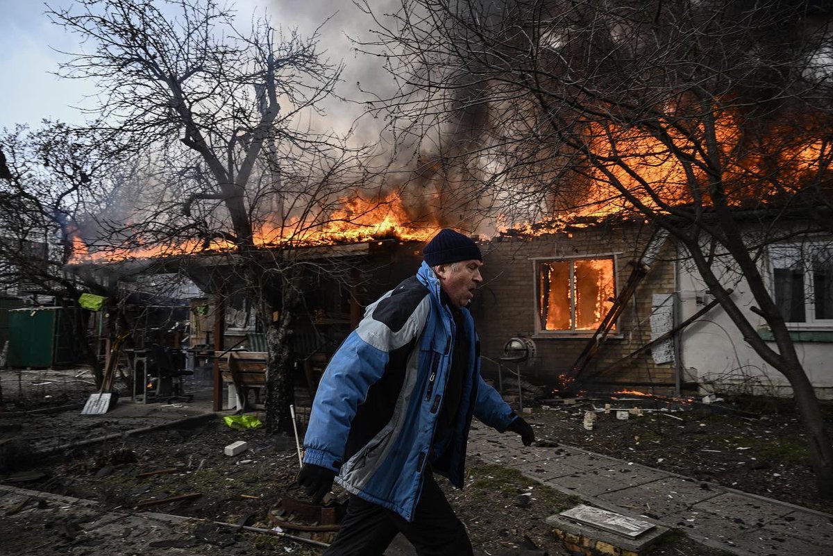 Ukraine. Fires in the city of Irpin on March 4,2022