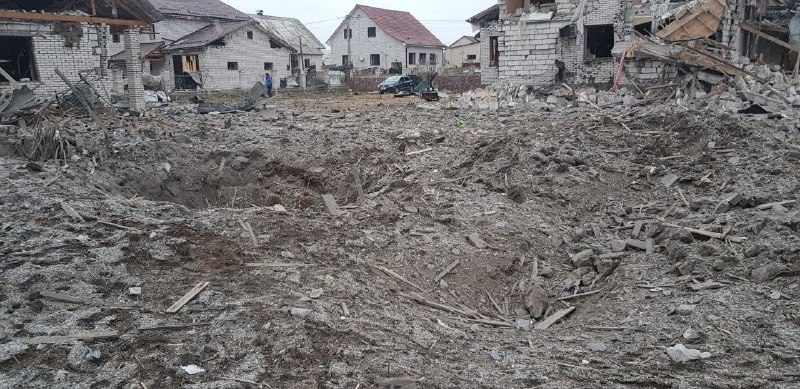 Russian army bombed Ovruch town in Zhytomyr region