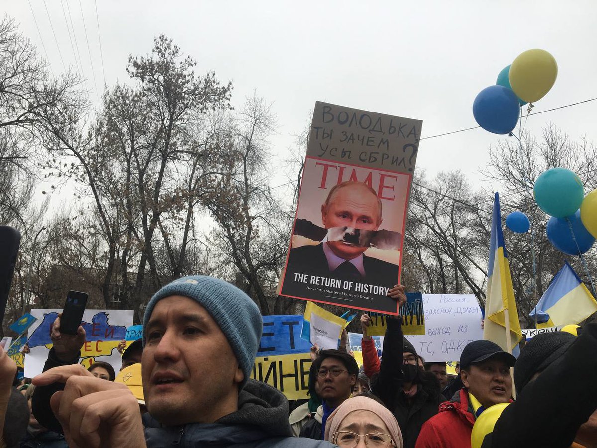 Rally in Almaty in support of Ukraine