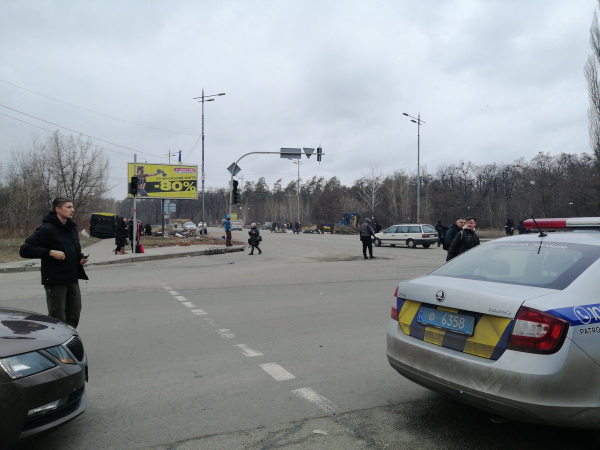 Around 200 people are waiting on the Kyiv side of Irpin Bridge while we can hear shelling and shooting on the other side. They are in desperate need of transport and completely shell shocked after days inside the town