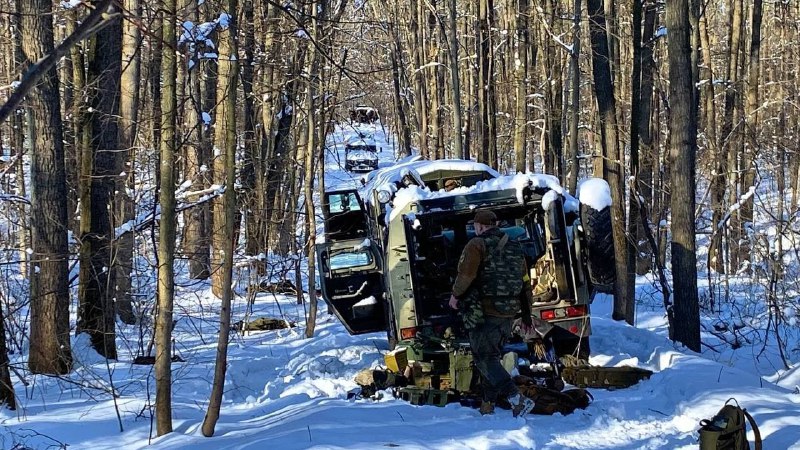 Russian military column was ambushed in Kharkiv region