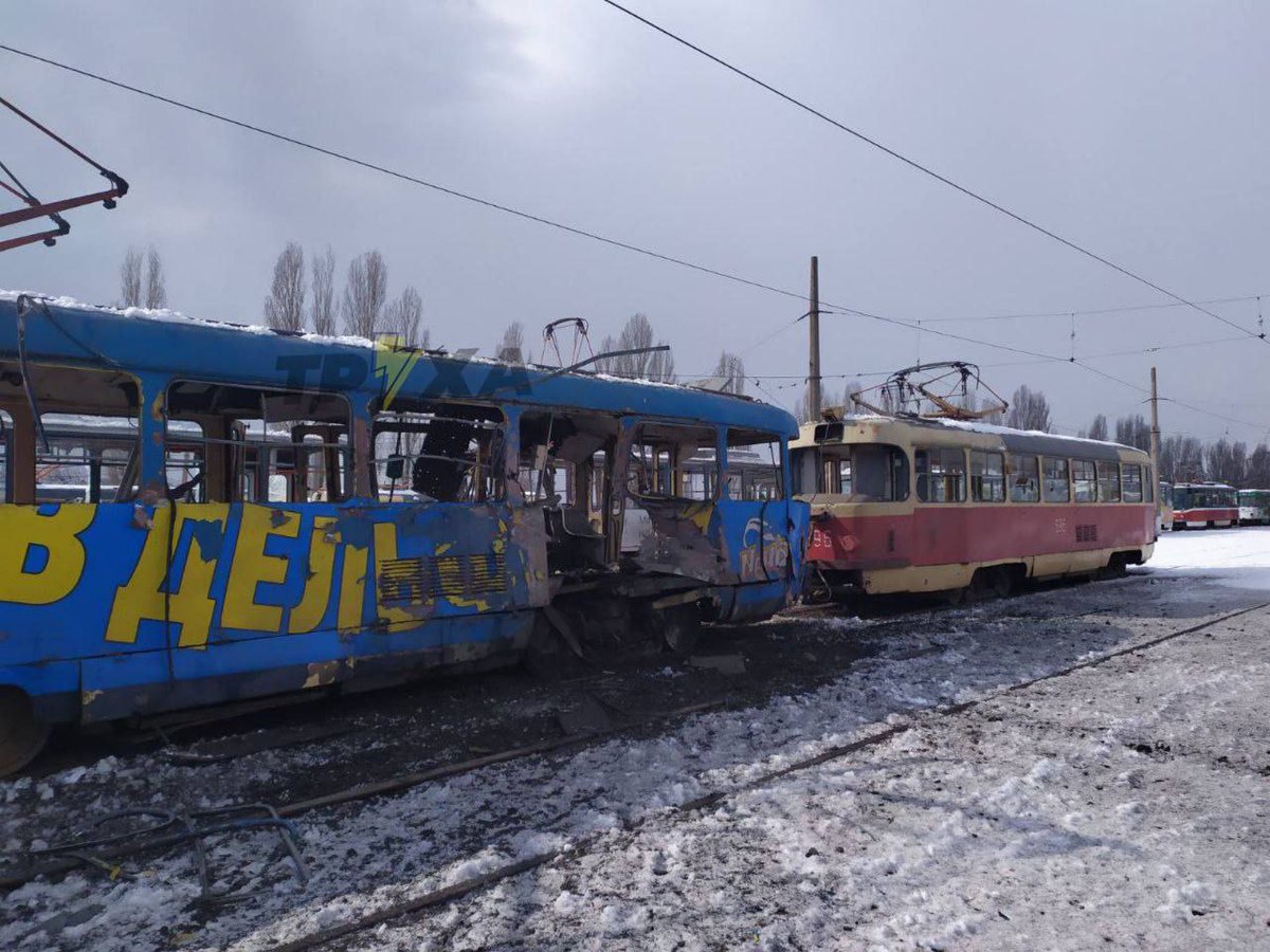 The Kharkiv tram depot was shelled