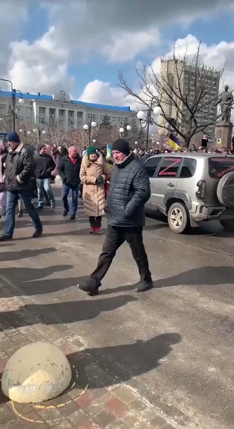Протест против российской оккупации в Бедянске