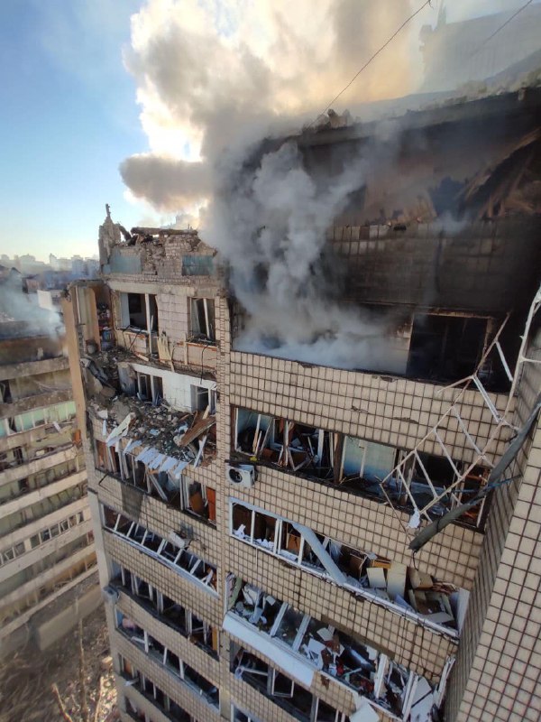 2 residential apartments blocks damaged as result of Russian shelling targeting Kyiv
