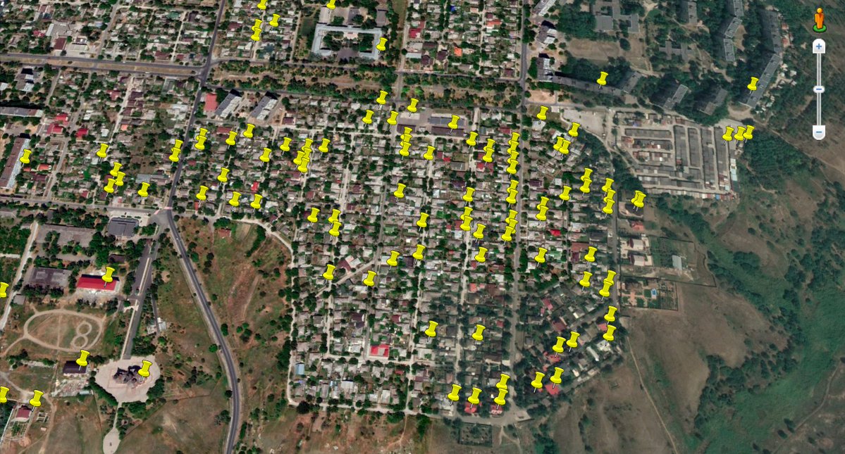 Пошкодження в місті Маріуполь станом на 18 березня як файл KML, який можна читати в GoogleEarthPro, згідно з аналізом супутникових знімків @UNITAR