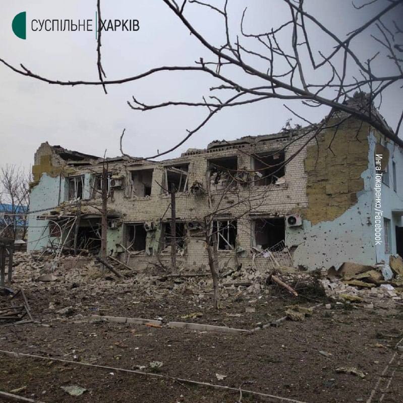 Городской совет города Дергачи Харьковской области уничтожен в результате российского ракетного удара