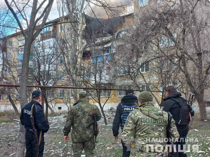 Повреждения в Угледаре в результате обстрела