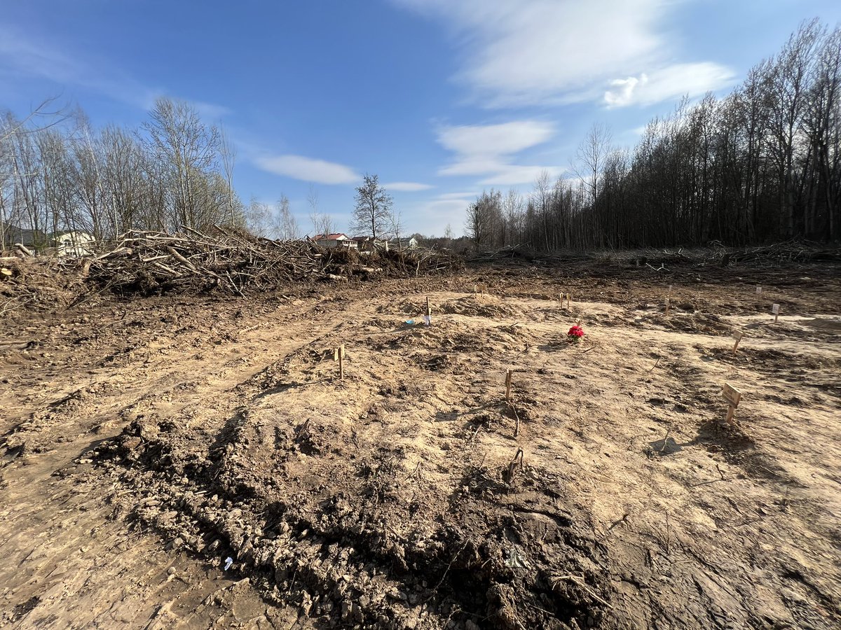 Graves of civilians killed in Chernihiv