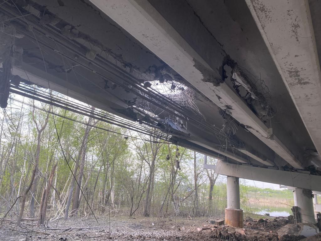 Puente volado entre Lyman y Sloviansk