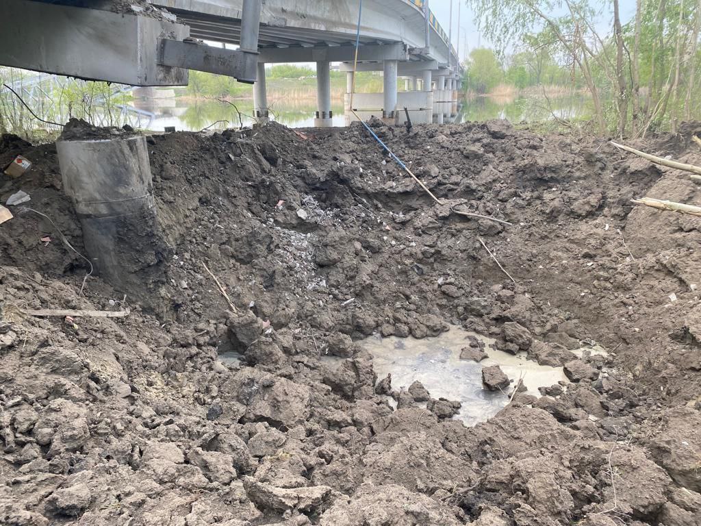 Puente volado entre Lyman y Sloviansk