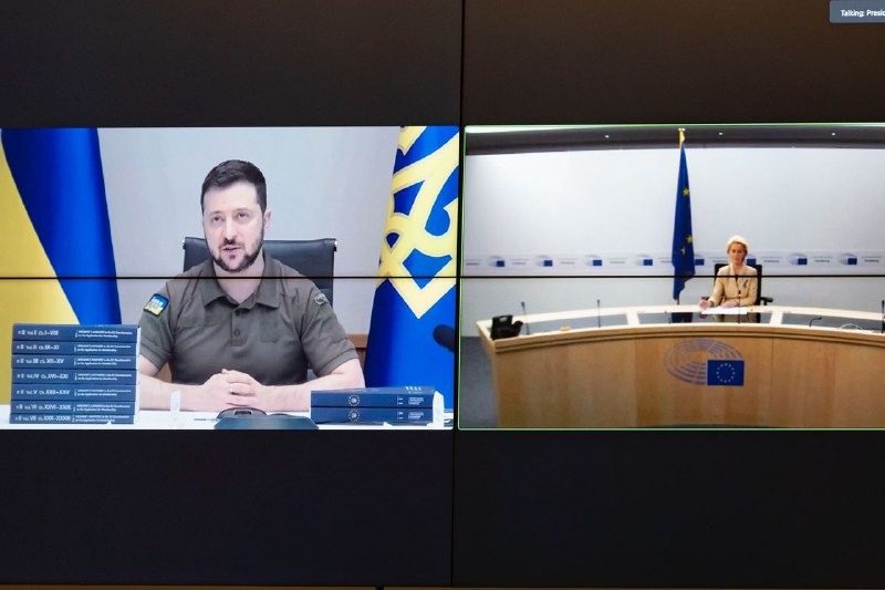 Ukrayna Prezidenti Zelenski Avropa Komissiyasının sədri Ursula fon der Leyen ilə videobağlantı vasitəsilə danışıb.
