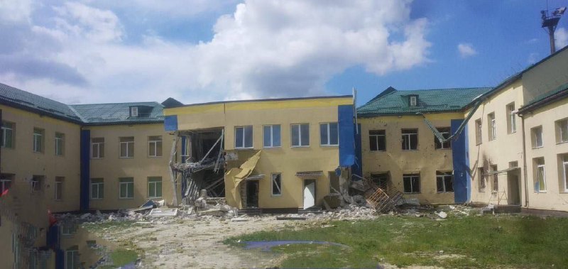 Destruction in Lyman as result of Russian shelling