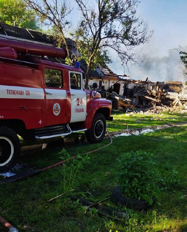 Damage at Tyotkino village in Kursk region after shelling