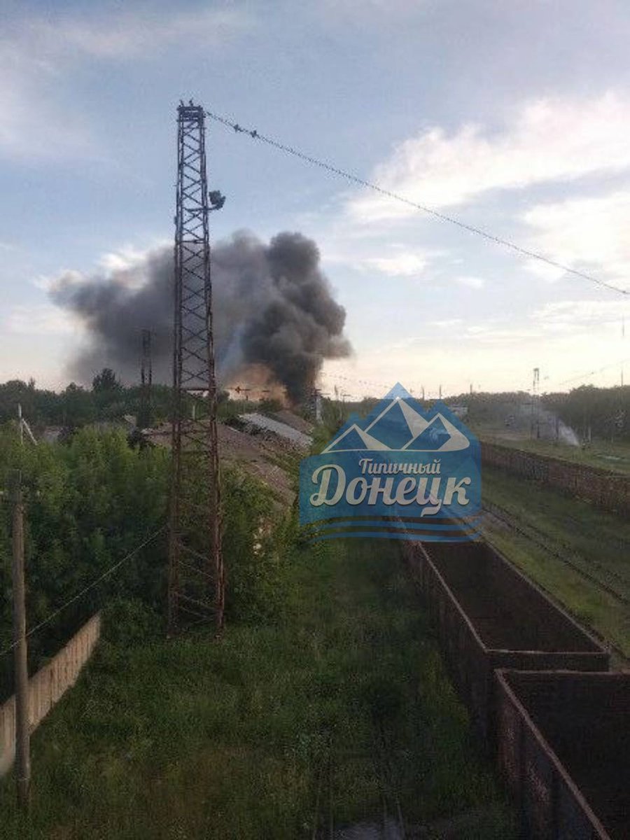 Explosion and fire in Olenivka