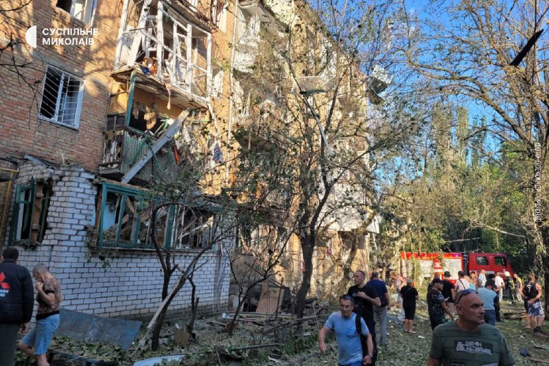2 ruské rakety zasiahli domy v centre Mykolajiva