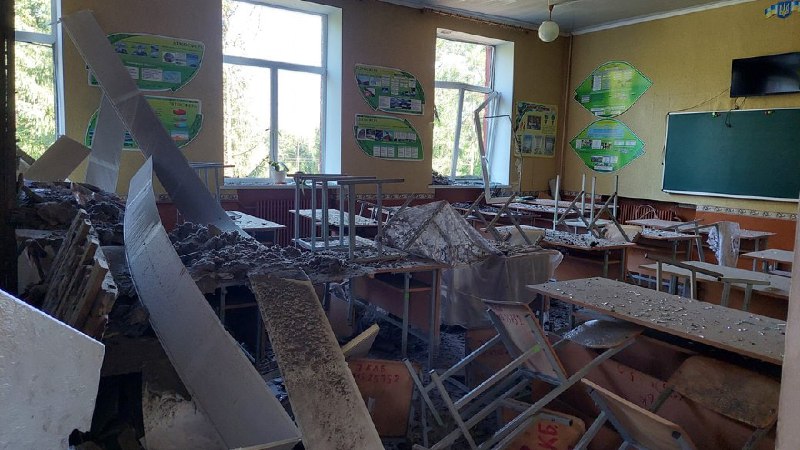 Russian missile damaged a school in Industrialny District of Kharkiv