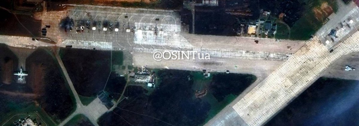 Images satellites d'avions russes détruits à la base aérienne de Novofedorivka