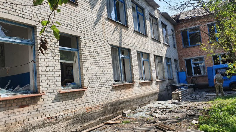 Damage in Pavlivka village of Sumy region as result of Russian shelling 