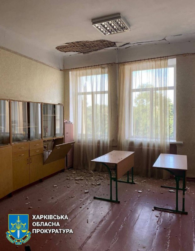 Russische raket raakte een school aan de Novobavarsky-laan in Kharkiv