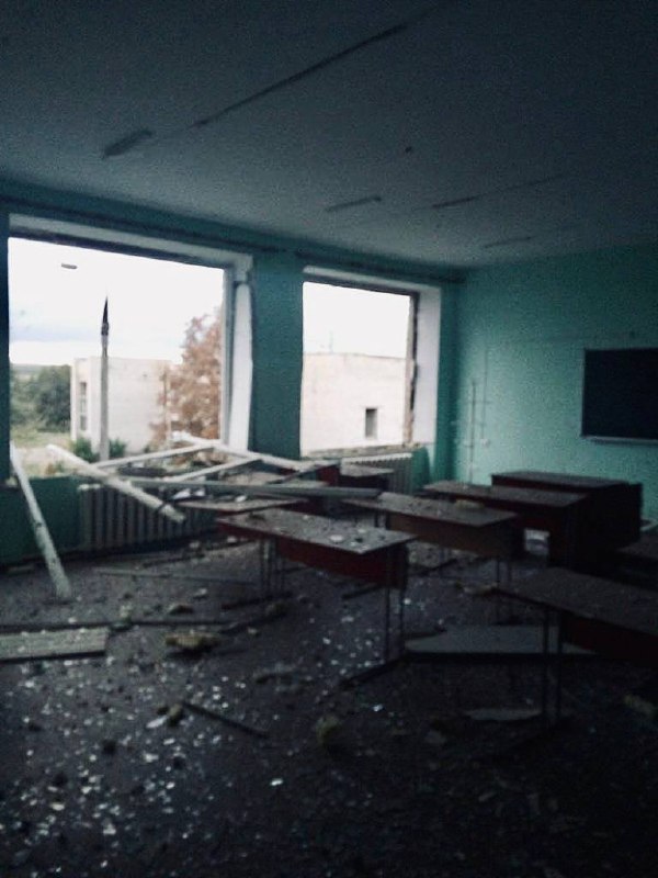 Ռուսական հրետակոծության հետևանքով Զապորոժժիայի շրջանի Գրյորիվկայում տեղի դպրոցին վնաս է հասցվել