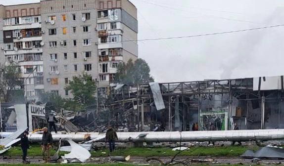 Poškodenie civilnej infraštruktúry v dôsledku ruského ostreľovania v Záporoží