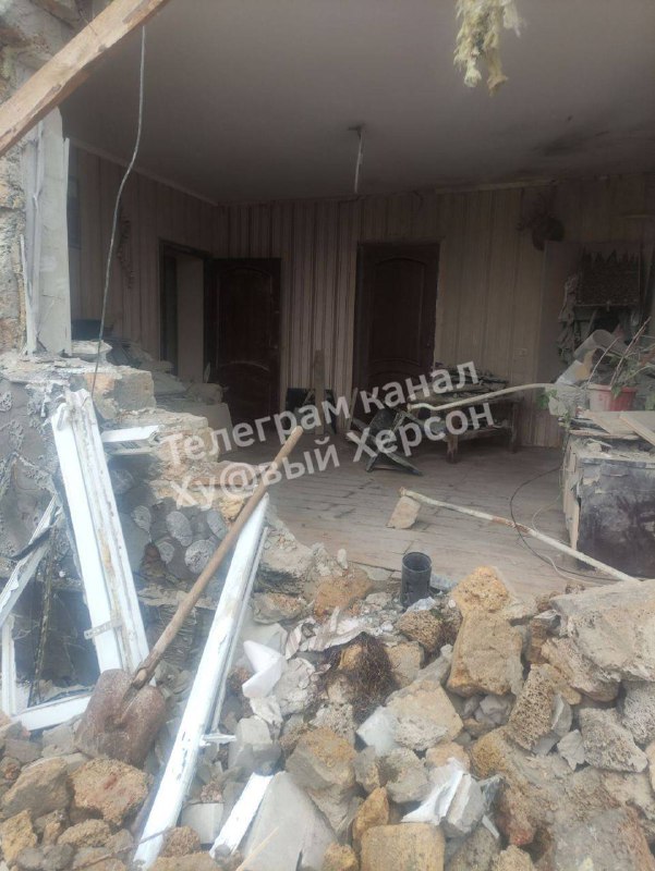 الأضرار في Chornobaivka نتيجة القصف