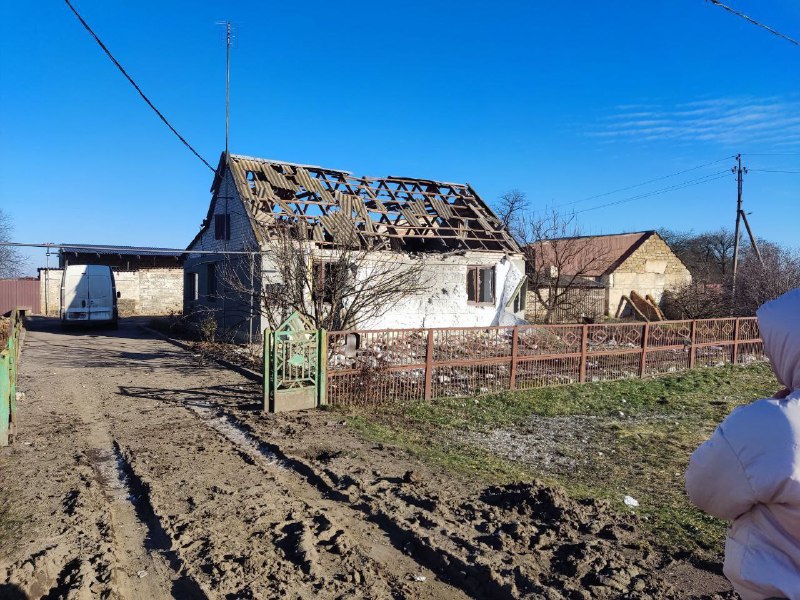 Разарања у Новохоривки у округу Полохи као последица гранатирања
