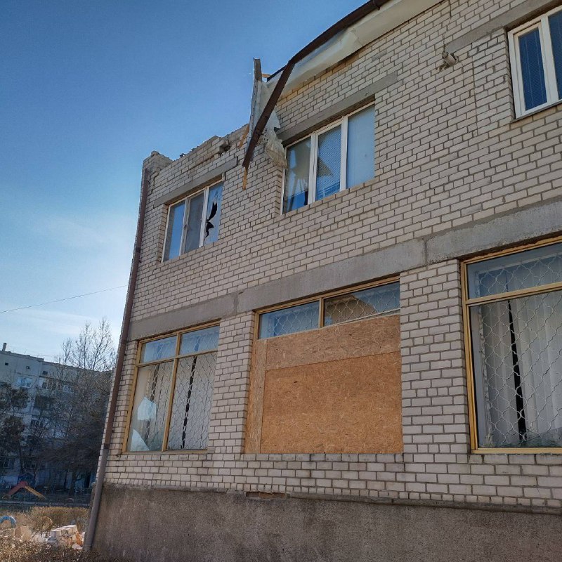 Damage in Nova Kakhovka as result of shelling