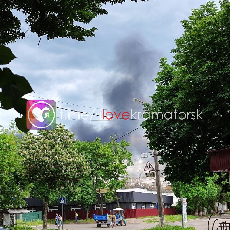 Požár a výbuchy u Kramatorsku