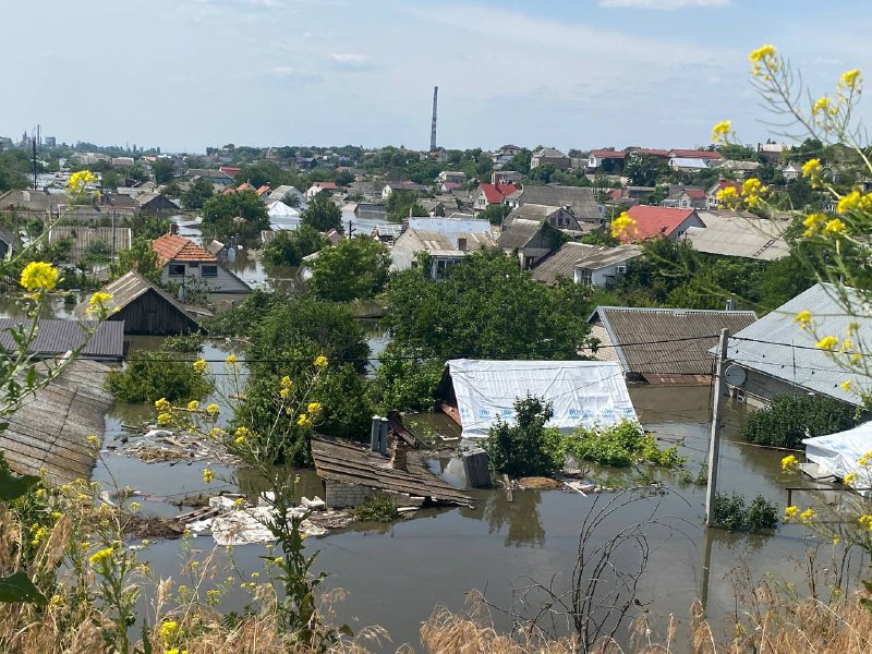 Záplavy v okrese Korabelny v Chersone