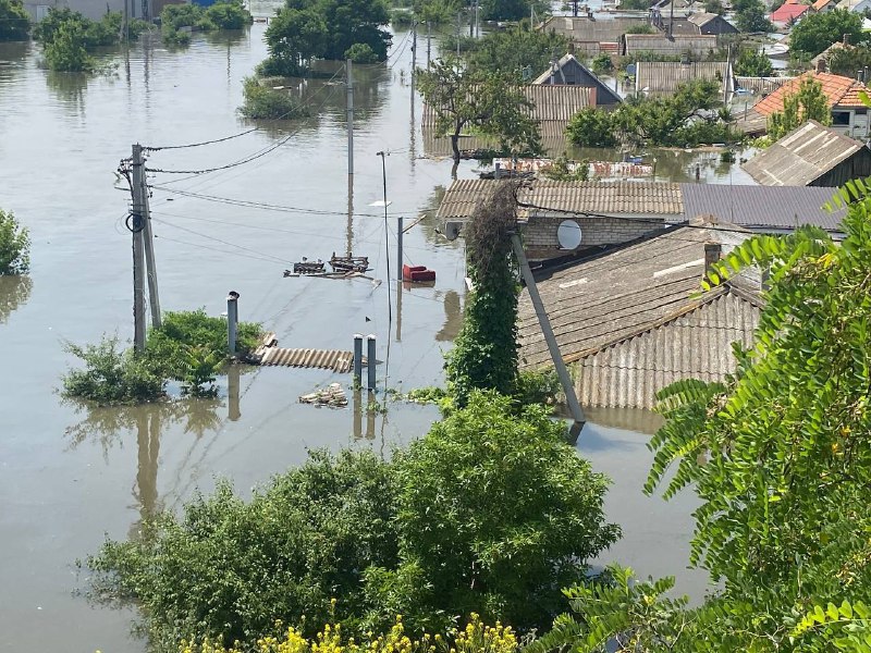 Záplavy v okrese Korabelny v Chersonu
