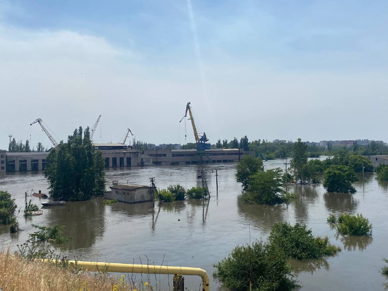 Inundações no distrito de Korabelny de Kherson