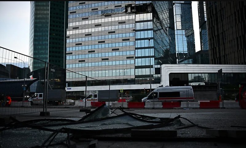 Schade in het commerciële district van Moskva-stad