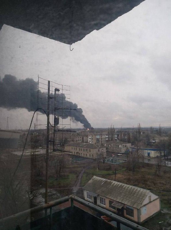 Brand in een oliedepot in Illovajsk