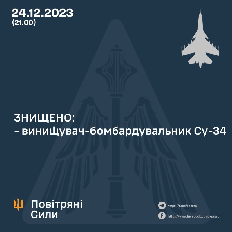 Rosyjski Su-34 został zestrzelony w kierunku Mariupola
