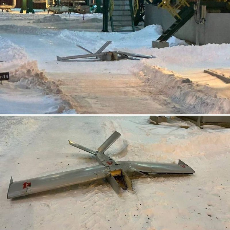 Obrázok havarovaného dronu v rafinérii v Jaroslavli