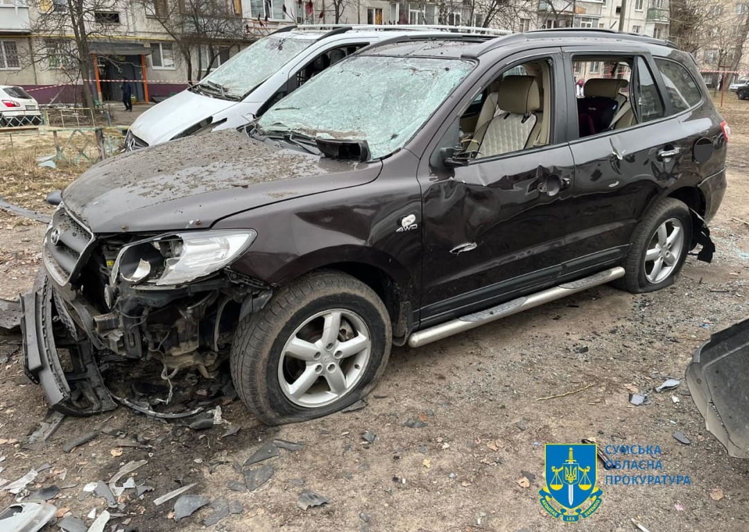 7 personer skadades, inklusive ett barn till följd av rysk drönareattack i Sumy