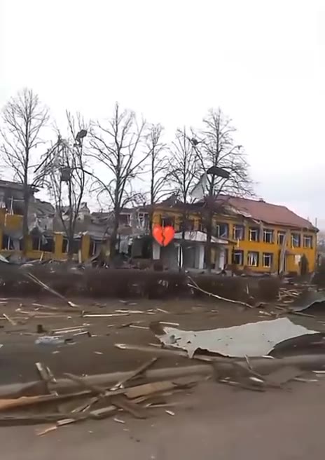 Destruction in Shakhove of Donetsk region as result of Russian shelling yesterday