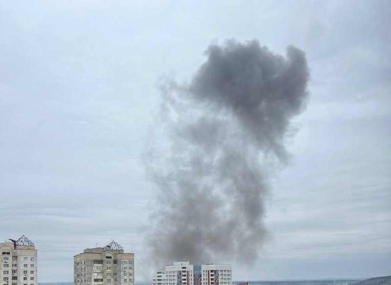 W centrum Biełgorodu zgłoszono eksplozję, unoszący się dym