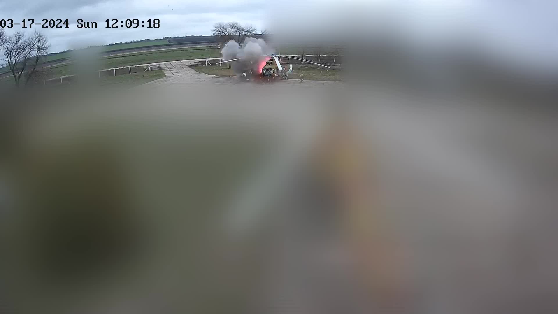 Dnestryanıda dron tərəfindən məhv edilən Mi-8 helikopterinin videosu